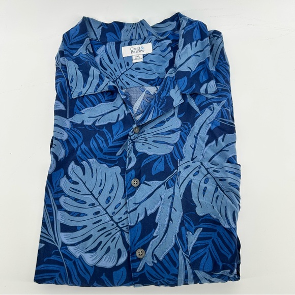 Croft & Barrow Shirt Mens XXL Blue Hawaiian Pocket Lightweight Button Up - Picture 7 of 7